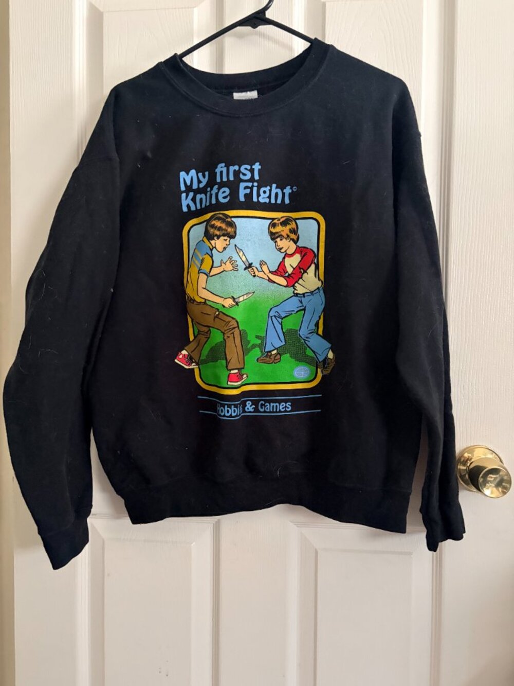 Hobbie and Games My First Knife Fight Crewneck
